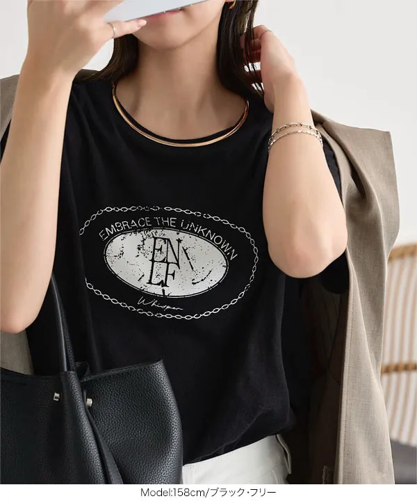 かすれプリントTシャツ [C7855]