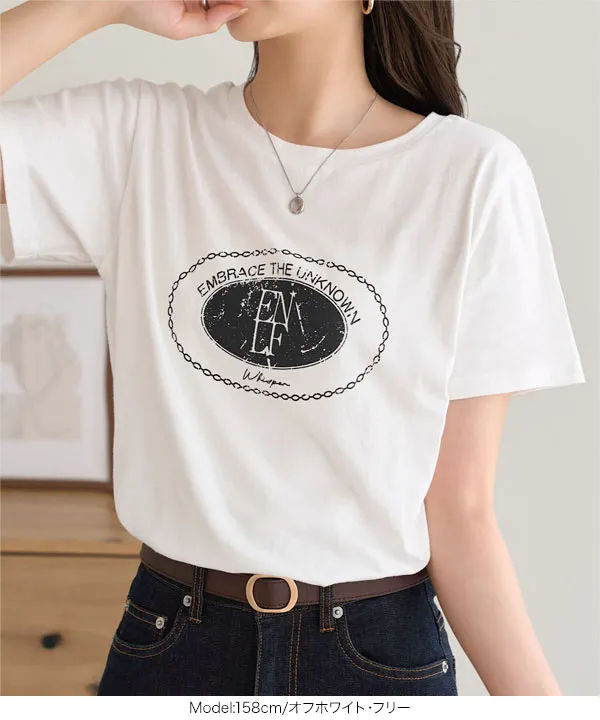 かすれプリントTシャツ [C7855] - レディースファッション通販 神戸