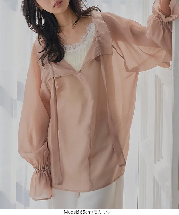 シアーカフタンブラウス [C7858]| SALE！