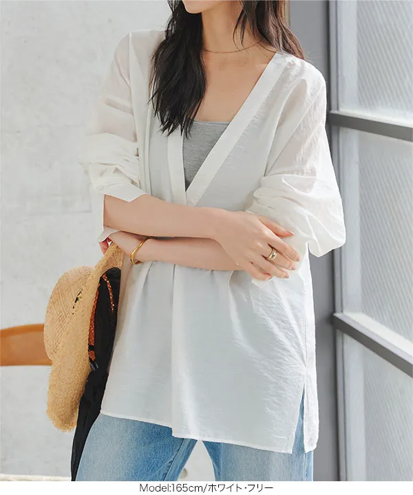 ＊LEONARD ＊薄手のVネック チュニック 深Vネックチュニックブラウス [C7868] - レディースファッション通販