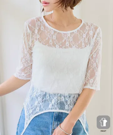 2wayレーストップス [C7872]| 送料無料 5/19(火)12:00~5/20(水)12:00まで