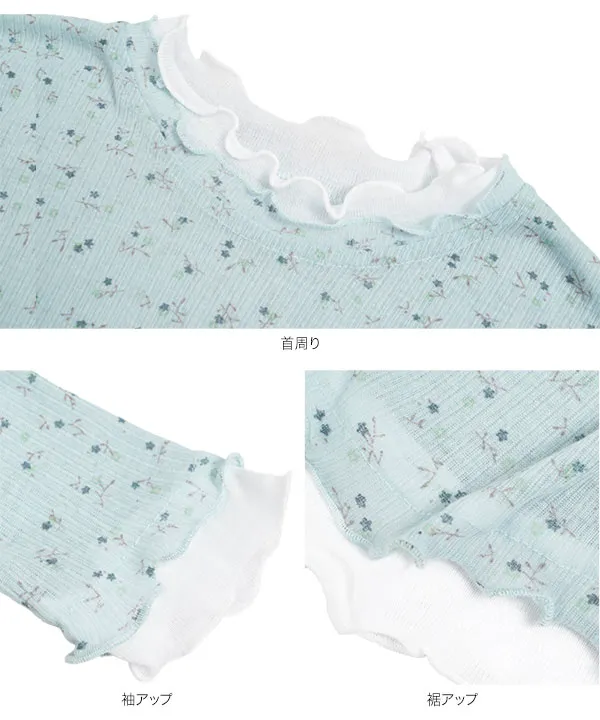 フリルドッキング花柄シアーロンT [C7879]