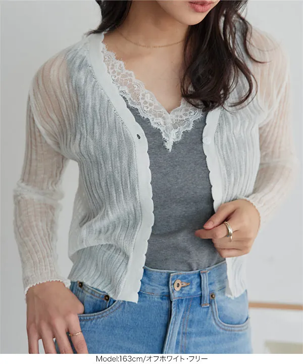 ジプソフィア　シースルーカーディガン　一度着用の品 GPG-522 Soft Cardigan | gypsohila