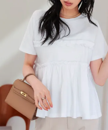 ペプラムTシャツ [C7908] | 送料無料 5/31(日)12:00~6/1(月)朝12:00まで