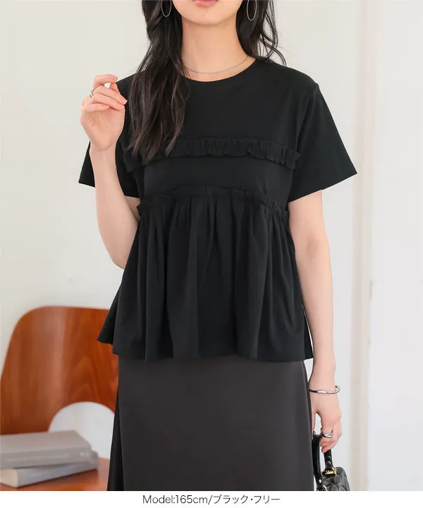 ペプラムTシャツ [C7908] - レディースファッション通販 神戸レタス