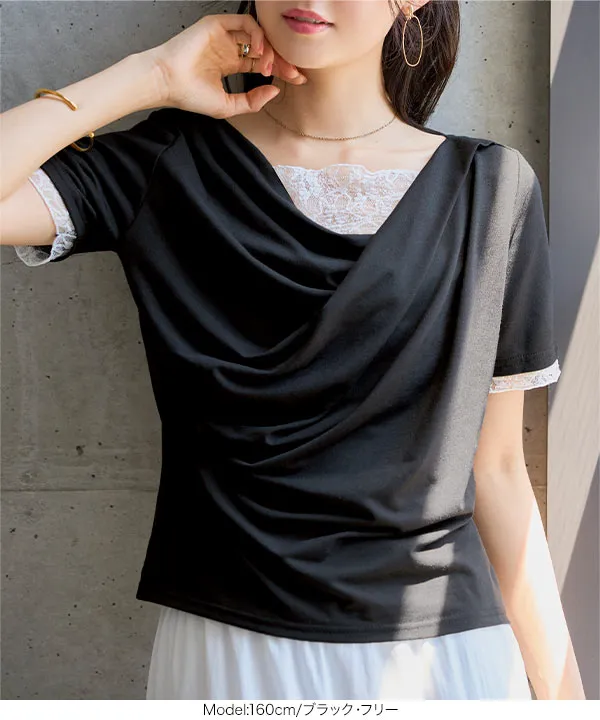レースドッキングドレープトップス [C7928] | 6/9（火）12:00～発売
