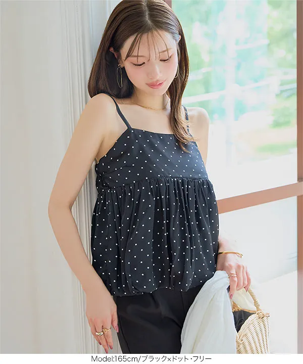 サテンバルーンペプラムキャミトップス [C7958]
