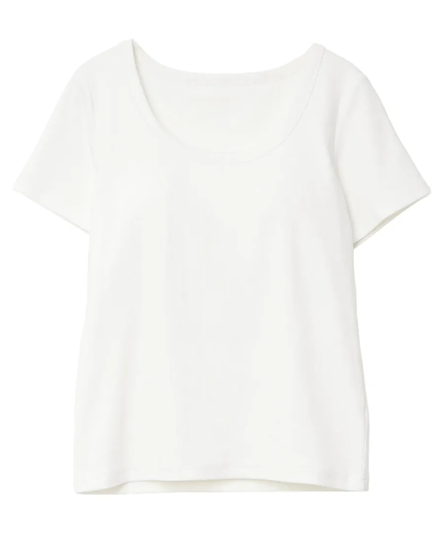 [ M L XL ] カップ付き深Uネック細リブ半袖Tシャツ [C7961]のレビュー