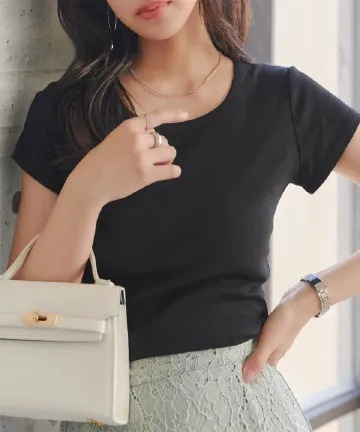 UネックフィットTシャツ [C7977]| 送料無料 6/25(木)12:00~6/26(金)12:00まで