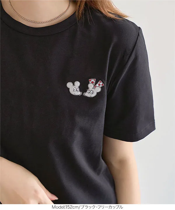 [ ねずみくんのチョッキコラボ ] 刺繍半袖Tシャツ [C8019]