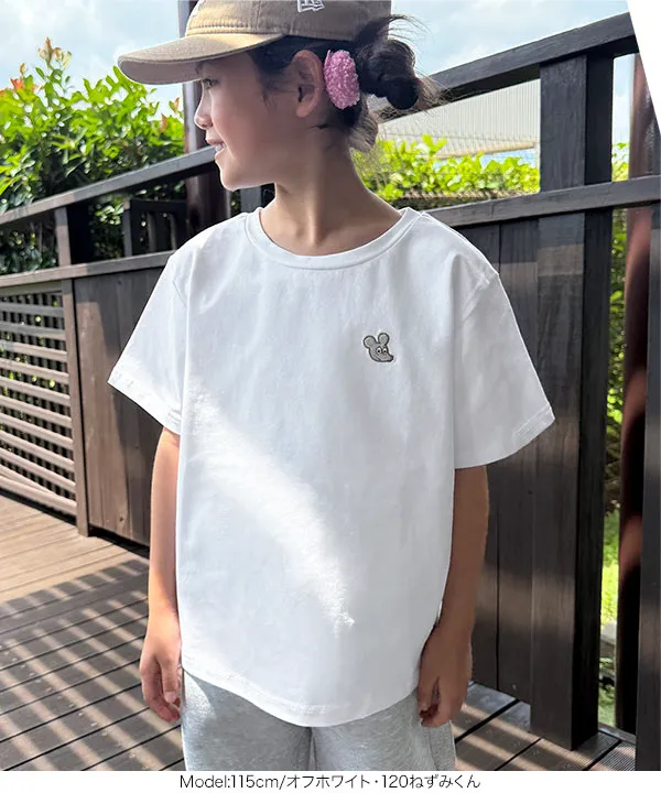 [ ねずみくんのチョッキコラボ ] KIDS刺繍Tシャツ [C8020]