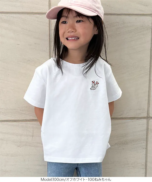 [ ねずみくんのチョッキコラボ ] KIDS刺繍Tシャツ [C8020]