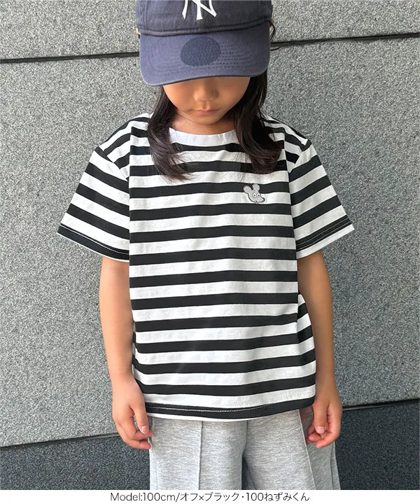 [ ねずみくんのチョッキコラボ ] KIDS刺繍Tシャツ [C8020]