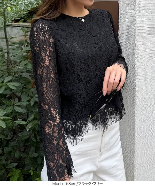 ［ 岡部あゆみさんコラボ ］ 長袖レースブラウス [C8024] | 8/25(火) 12:00~ 販売予定！