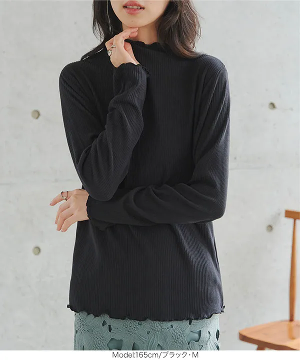 [ やみつきタッチ ] M L XL メロウハイネックトップス [C8027]