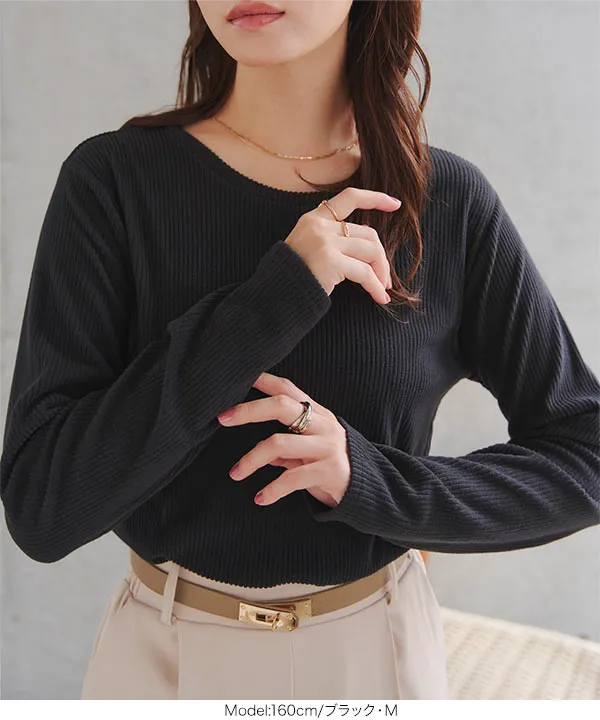 やみつきタッチ ] M L XL Uネックトップス [C8028]| 送料無料 10/8(木