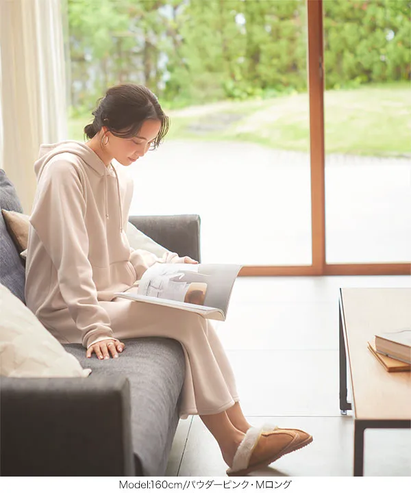 ぬく盛り ] スウェットマキシパーカーワンピース [E1121] - レディース