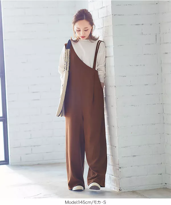 田中亜希子さんコラボ ] アシメワンショルサロペット [E252A