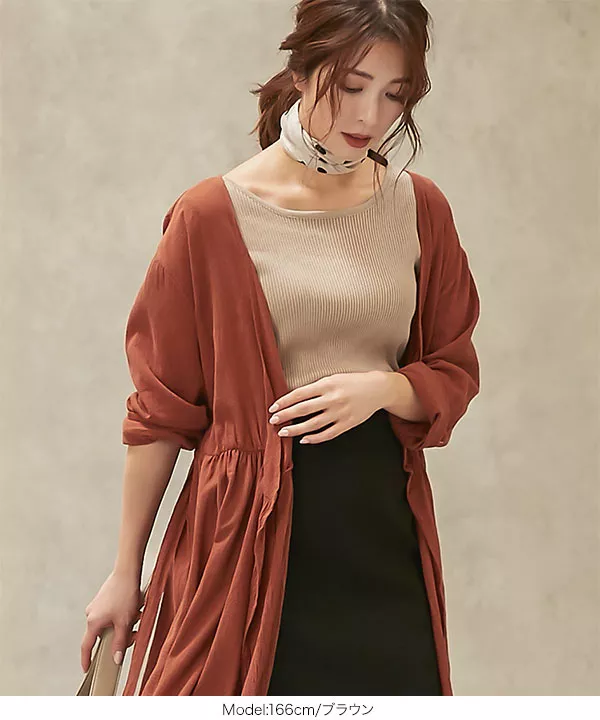 2wayガーゼカシュクールガウンカーディガン [E2124]  　 | トップス全品送料無料！9/11(金)18:00〜9/14(月)朝11:59まで