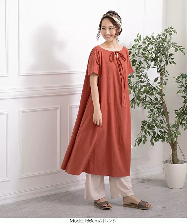 4wayリボンリラックスワンピース [E2126] - レディースファッション