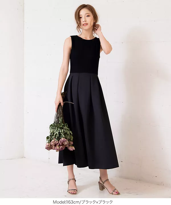 リブ×ボンディングドッキングワンピース [E2136] | トップス全品送料無料！8/7(金)18:00〜8/10(月)朝11:59まで