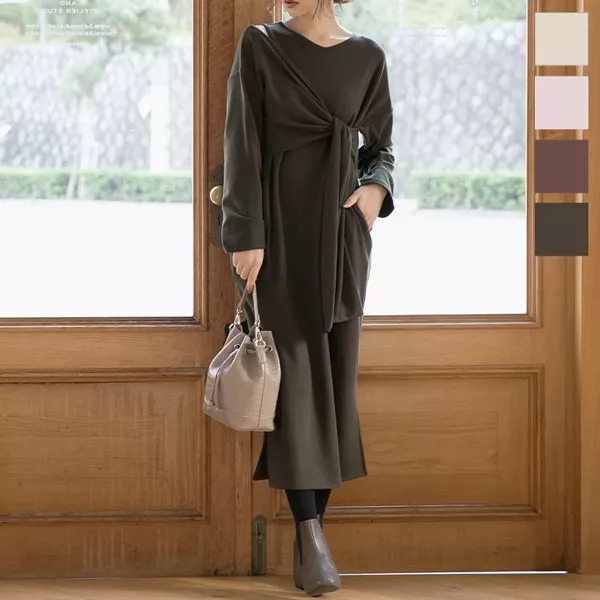 変形デザインロングワンピース [E2277] - レディースファッション通販