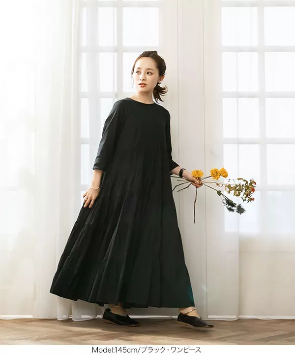 田中亜希子さんコラボ ]インド綿ティアードチュニック