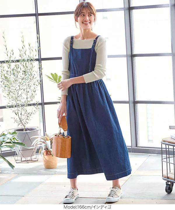 デニムギャザージャンスカ [E2335] - レディースファッション通販 神戸