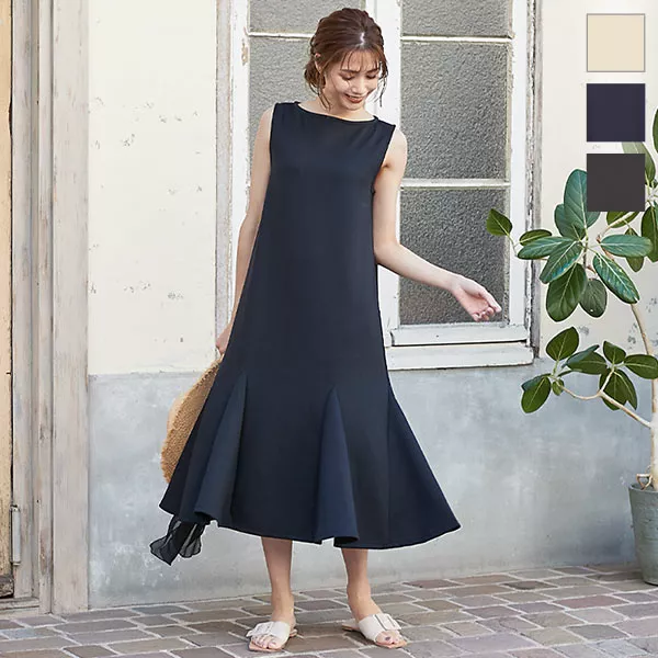 ꕥハンドメイド　ノースリーブワンピースꕥ 重ね着風 ノースリーブワンピース HY-2827 - boutique HIDEKI