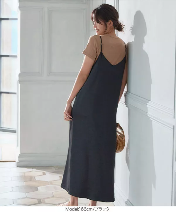 サテンキャミワンピース [E2482] - レディースファッション通販