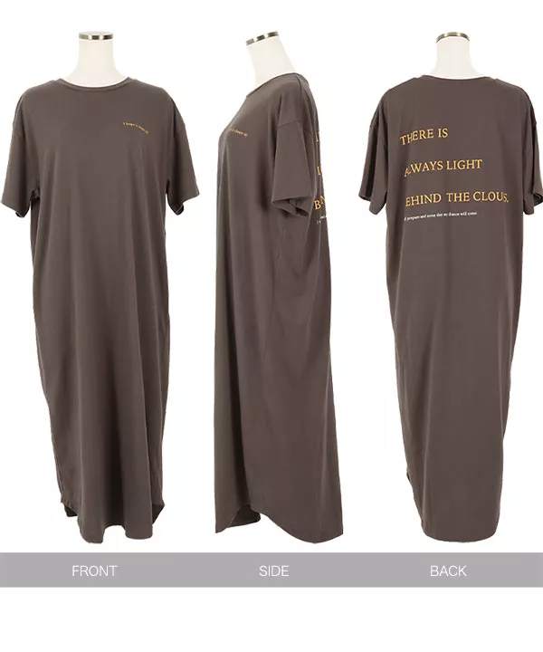 ロゴプリントTシャツワンピ [E2509]