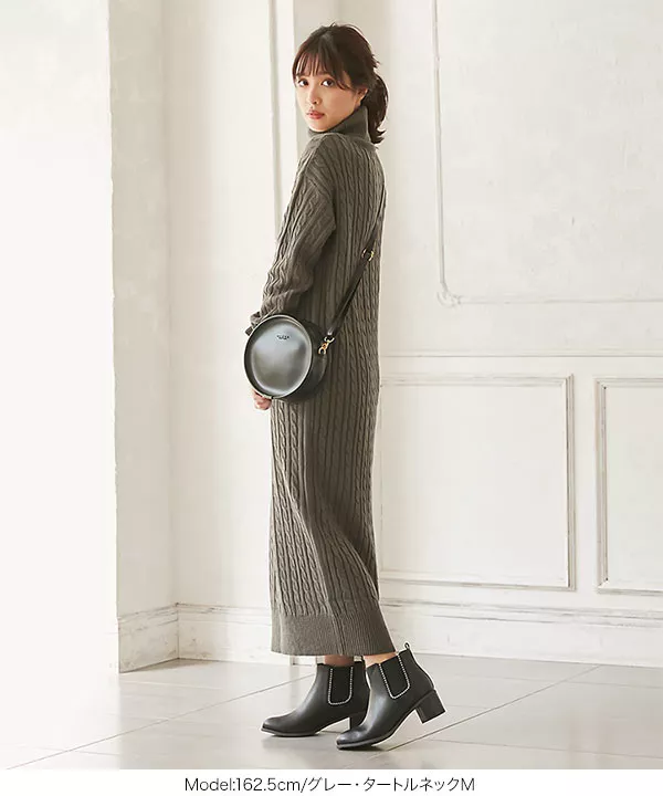 ケーブルニットマキシワンピース [E2536] - レディースファッション