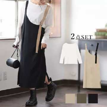 [ 2点セット ]ニットジャンスカ+ロンT [E2575]