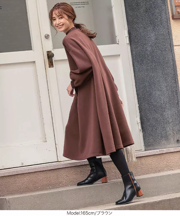 裏起毛] ハイネックワンピース [E2627] - レディースファッション通販