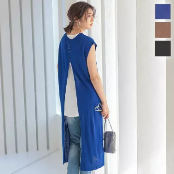 前後2wayノースリーブニットワンピース [E2747]