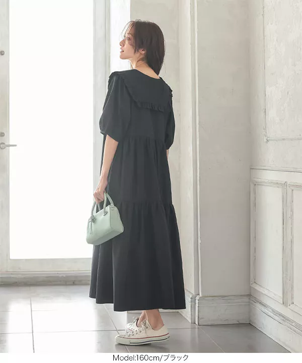 フリルセーラービッグカラーティアードワンピース [E2800