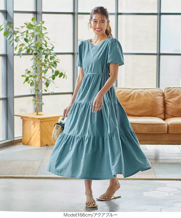 マルチwayパフスリーブティアードワンピース [E2840] - レディース