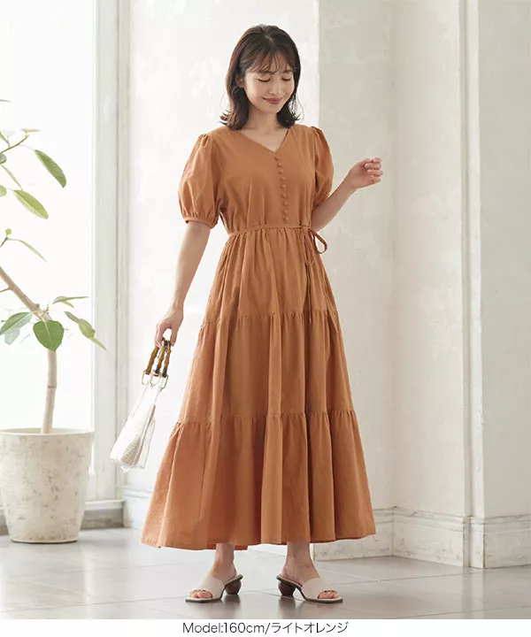 マルチwayパフスリーブティアードワンピース [E2840] - レディース