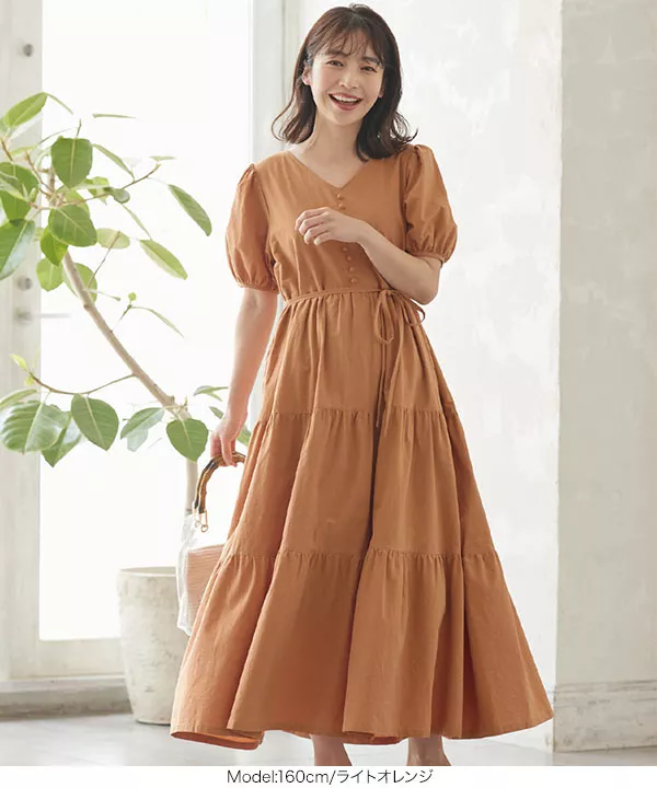 マルチwayパフスリーブティアードワンピース [E2840] - レディース