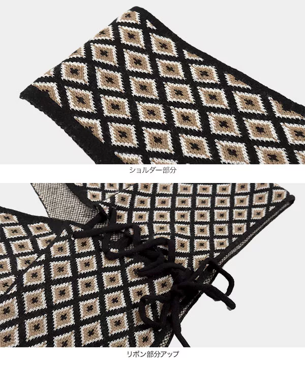 前後2wayニットビスチェ×シャツワンピワンピース [E2911] - レディース