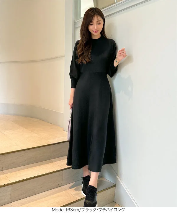 岡部あゆみさんコラボ ]選べるタイプ フレアニットワンピース [E2920