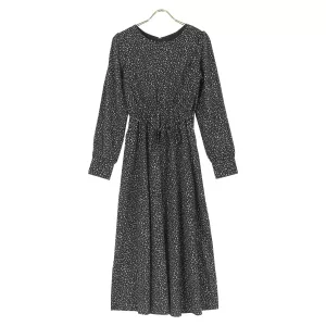 レオパード柄ウエストリボンワンピース [E2928] - レディース