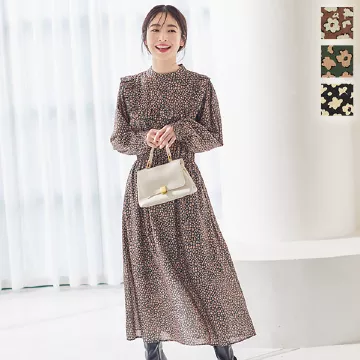 花柄フリルワンピワンピース [E2974]