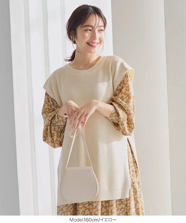 バックリボン小花柄ワンピース [E2984] - レディース