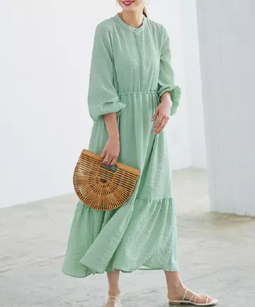 ティアード切り替えワンピース [E2993]