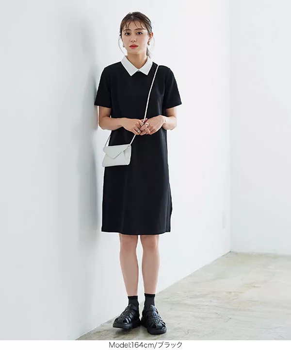【GANNI】リブニット襟付きミニワンピース GANNI / ガニー】Melange Knit Mini Dress：ニットミニ