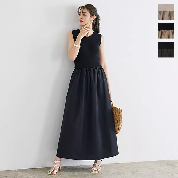 異素材ドッキングワンピ [E3079] - レディースファッション通販 神戸