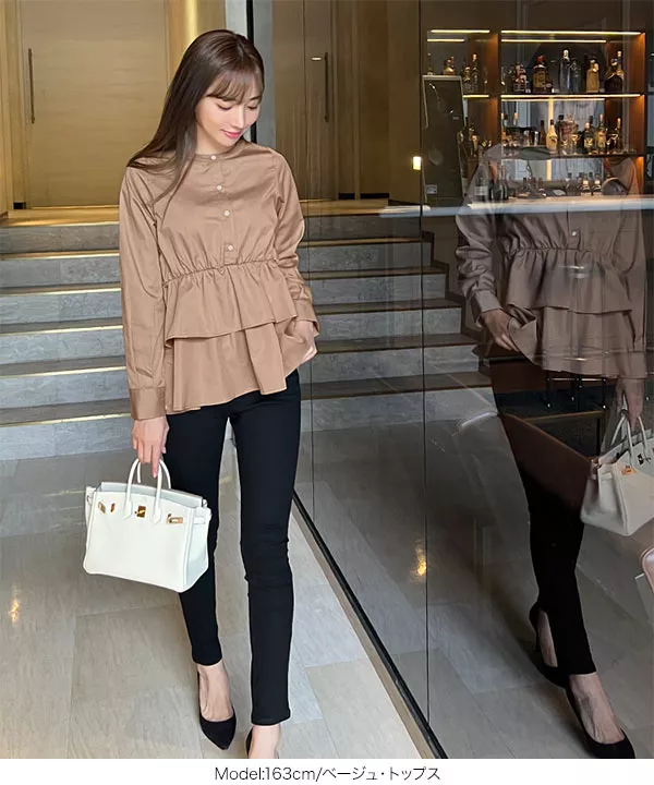 岡部あゆみさんコラボ ］選べる2タイプ 前後2wayティアードトップス