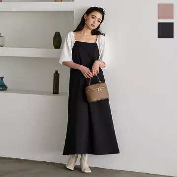 スクエアネックドッキングワンピース [E3131] - レディース