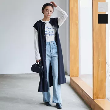 前後2wayスウェットジレワンピース [E3145]